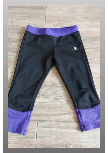 Leggings de sport noir et violet domyos décathlon