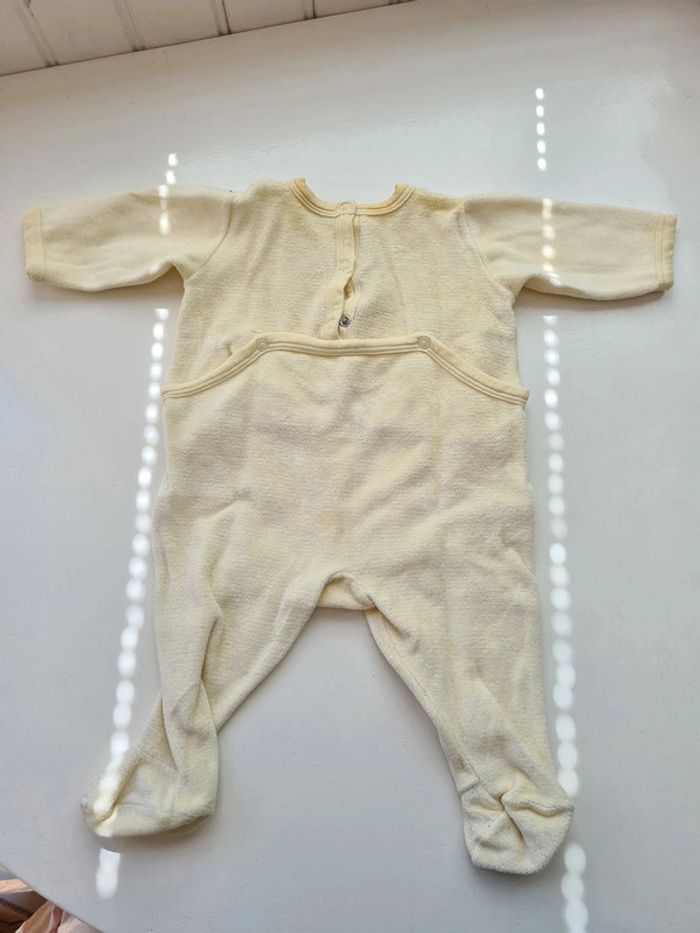 Pyjama Petit Bateau grenouillère mixte, manches longues avec pieds, jaune Petit bateau 3 mois - photo numéro 3