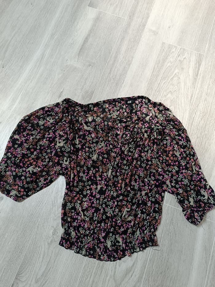 Blouse fleurie transparente Taille XS