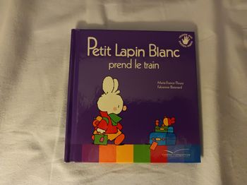 Petit lapin blanc prend le train