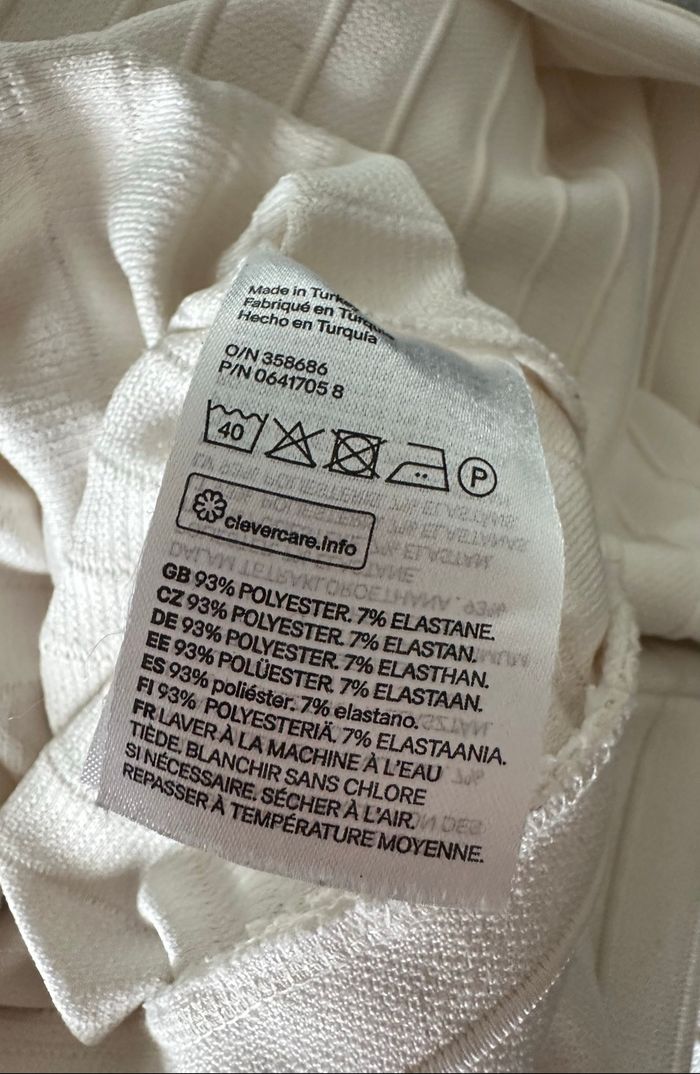 Blouse à rayures blanc crème H&M T40 L - photo numéro 7