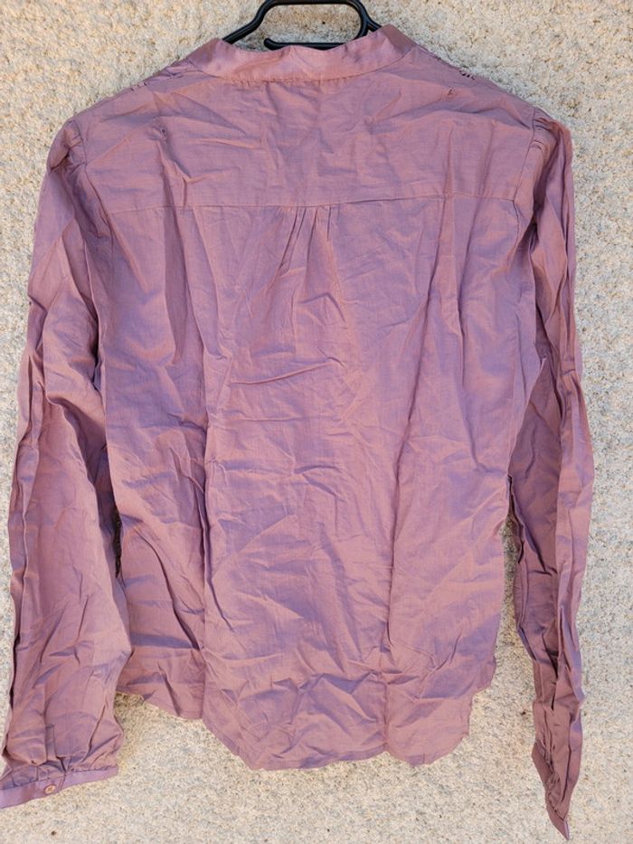 Chemisier manches longues satin old money vintage purple - photo numéro 2