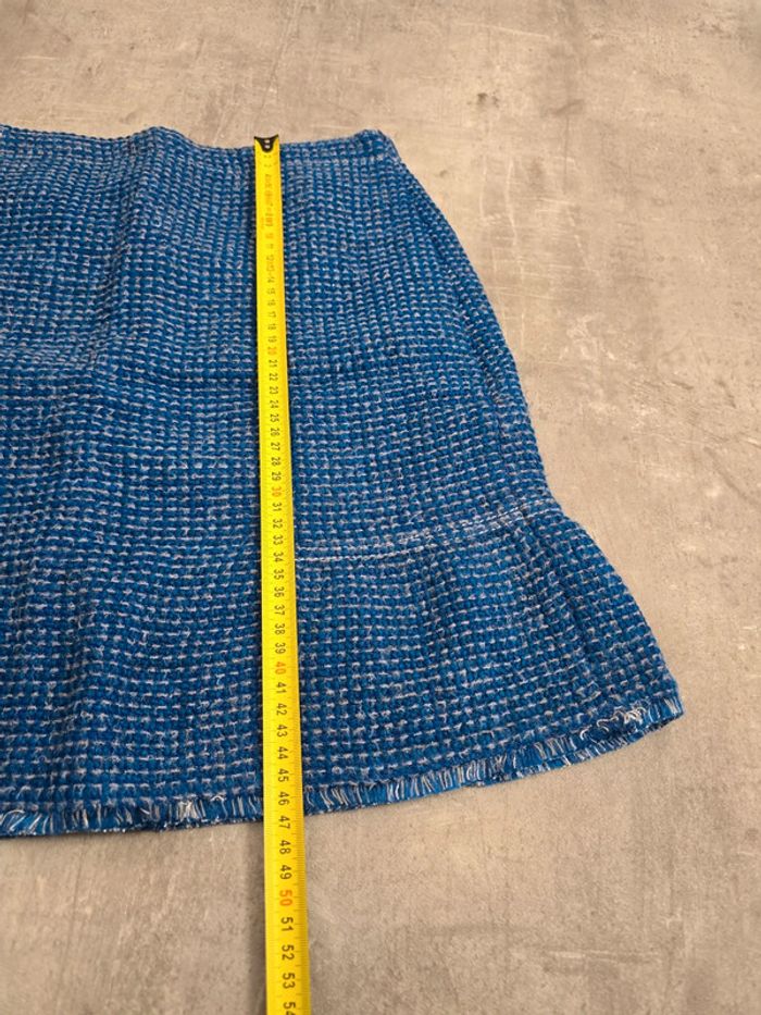 Jupe Sandro bleue tweed chic taille 40 L élégante tendance - photo numéro 8