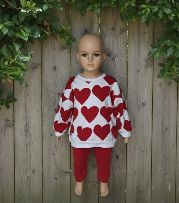 Ensemble Kiabi mixte cœur rouge