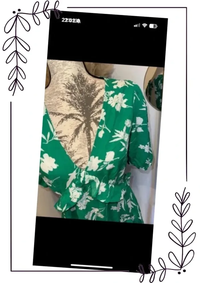 Robe d’été verte fleurie blanche neuve - photo numéro 3