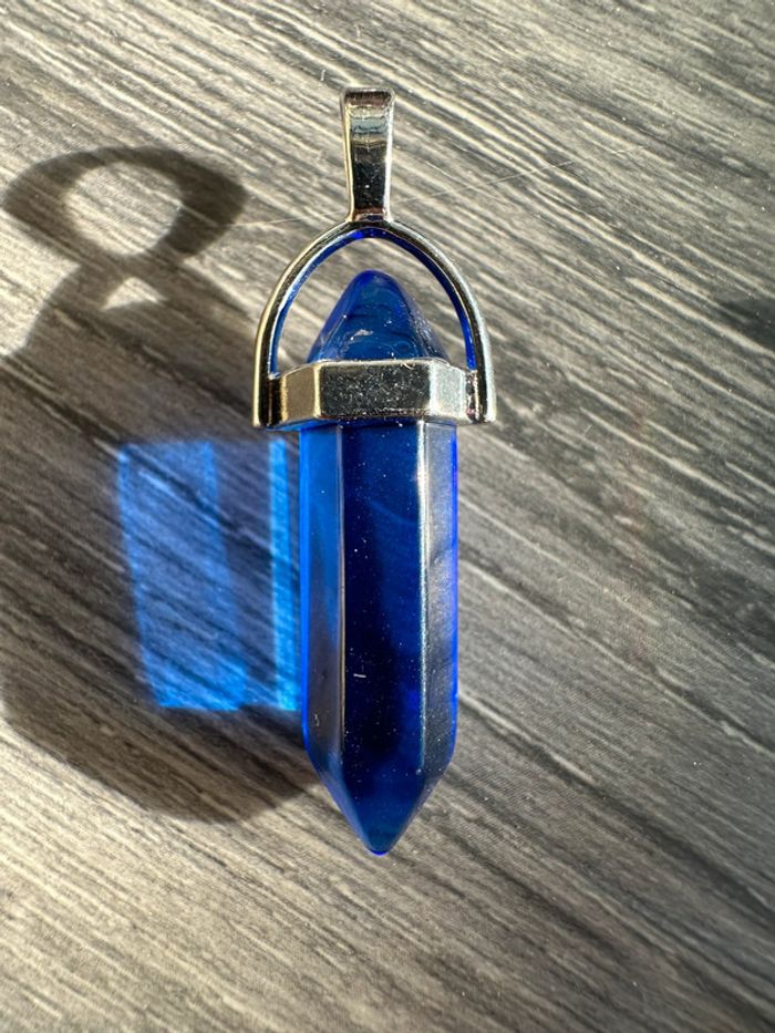 Pendentif pendule en cristal bleu - pierre naturelle - photo numéro 3
