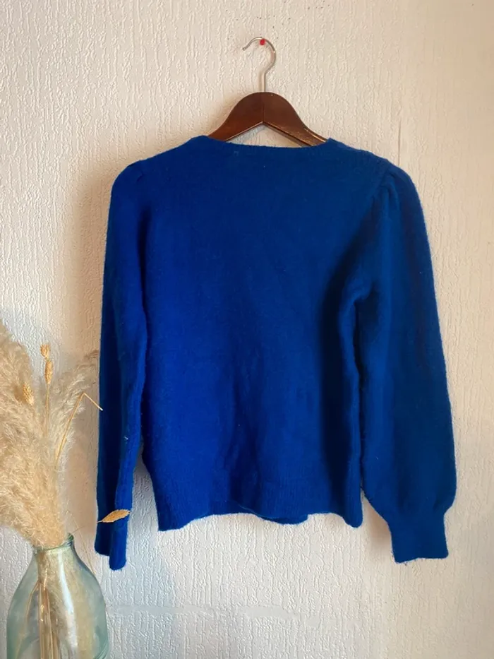 Pull sweat bleu électrique taille s 36 naf naf - photo numéro 4