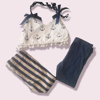 🌴 Lot 3 pièces fille taille 9 mois legging et top court