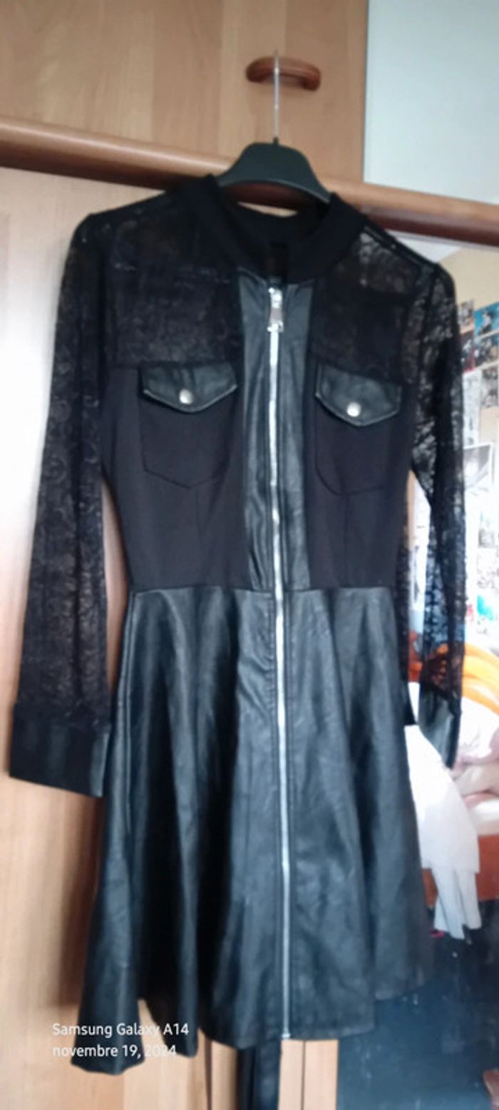 Robe sexy bimatiere avec dentelle et fermeture éclair femme M made in italy - photo numéro 5