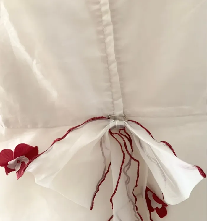 Robe de cérémonie fille blanche et rouge  – 8 ans - photo numéro 4