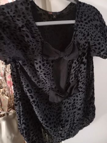 Top léopard maje noeuds