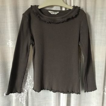 T-shirt gris collerette au col 3 ans