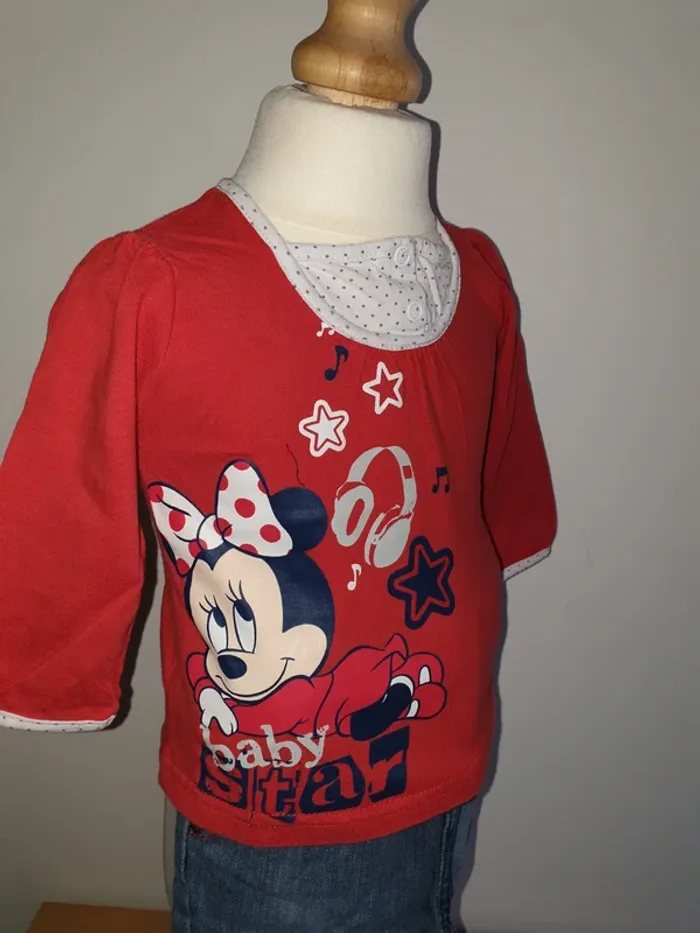Ensemble pull et jean Minnie 12 mois - photo numéro 2