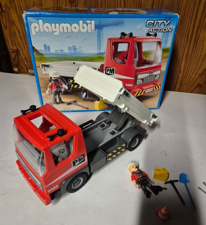 Playmobil 5283 camion benne de chantier avec ouvrier action city - photo numéro 5