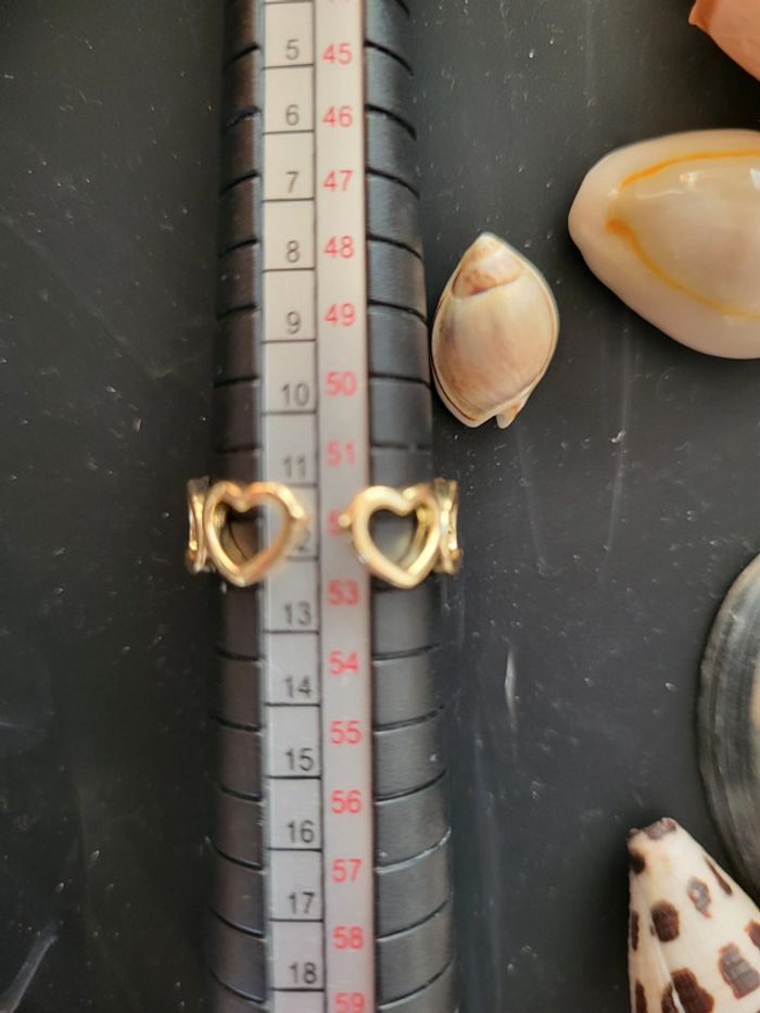 Bague ouverte acier inoxydable tour cœur doré et strass - photo numéro 10