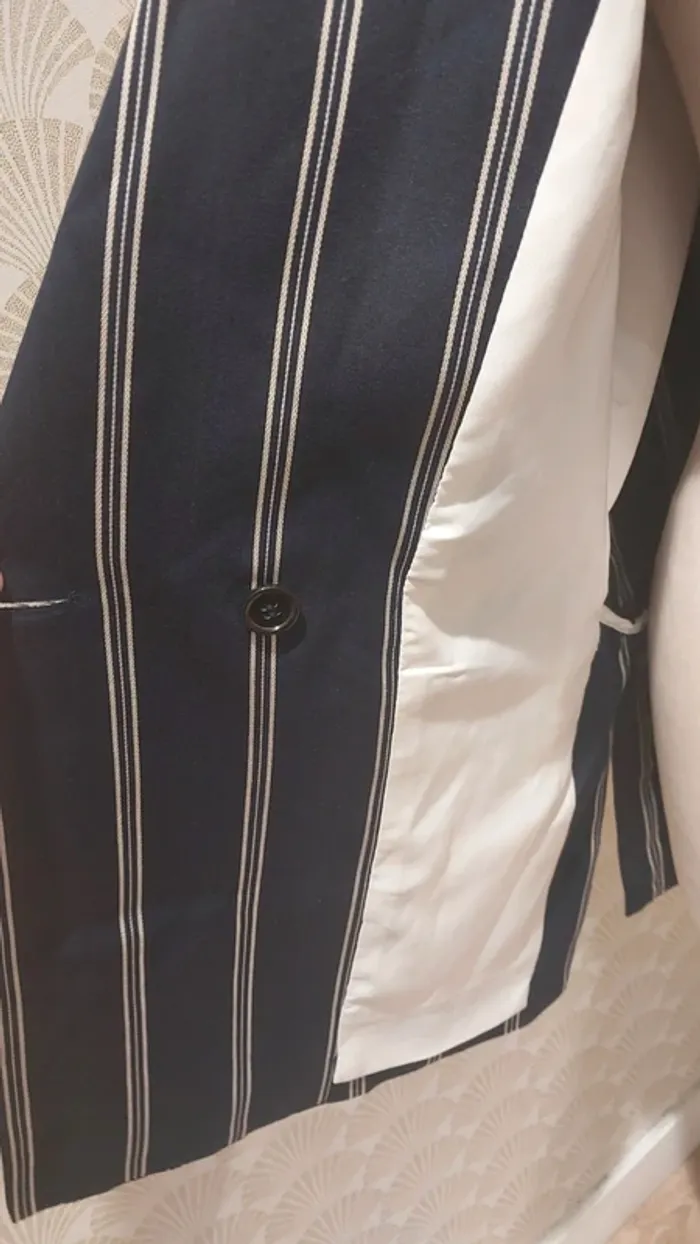 Veste Blazer Marine Rayure DDP - photo numéro 8