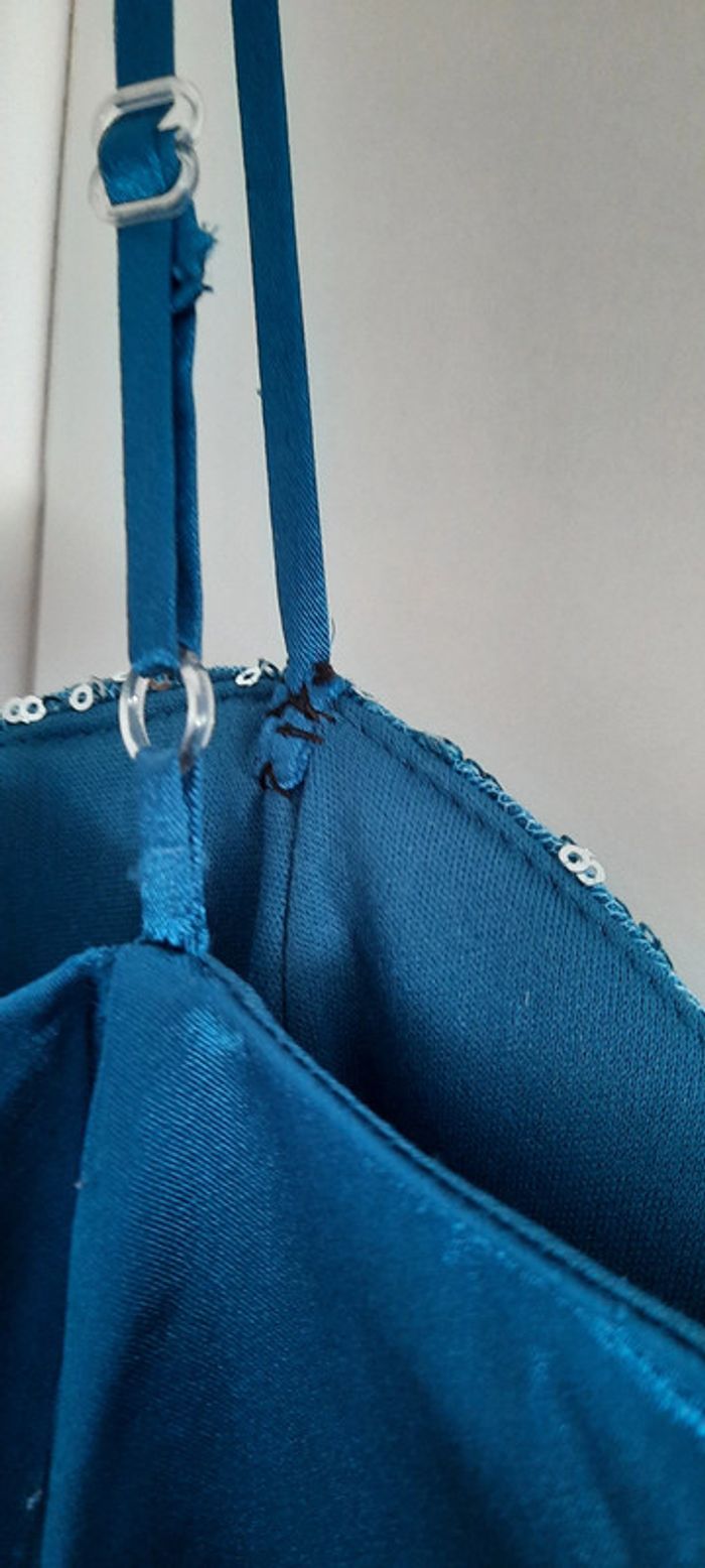 Robe de cérémonie cintrée Bleu-verte - photo numéro 3