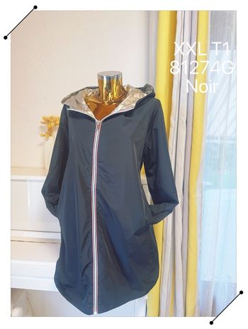 Veste long imperméable réversible noir taille XXL 🌸