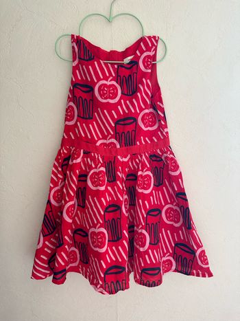 Robe rouge sans manches en coton imprimée fille 8 ans Catimini