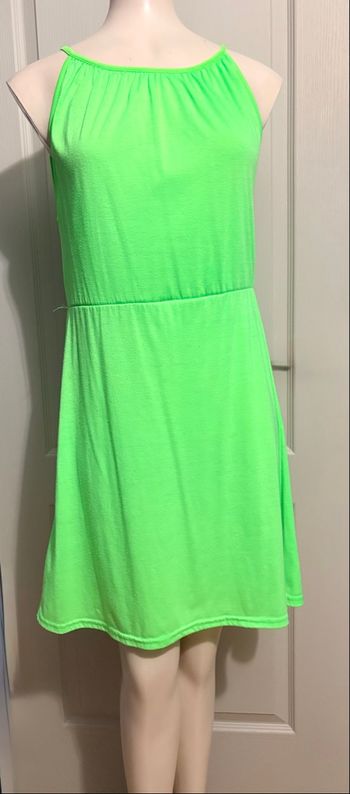 Robe fines bretelles – Taille S – Vert flash – TBE