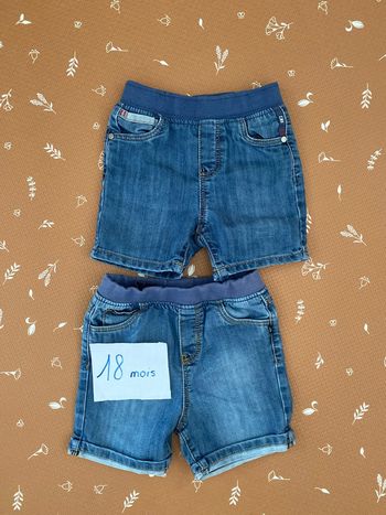 Lot 2 shorts jean 18 mois