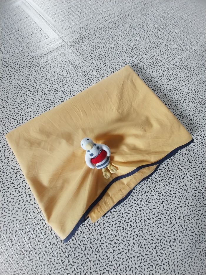Drap bébé / enfant jaune moutarde – 100% coton – Fabriqué en France - photo numéro 6