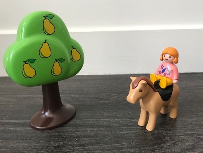 Lot Playmobil 123 petite fille et son poney