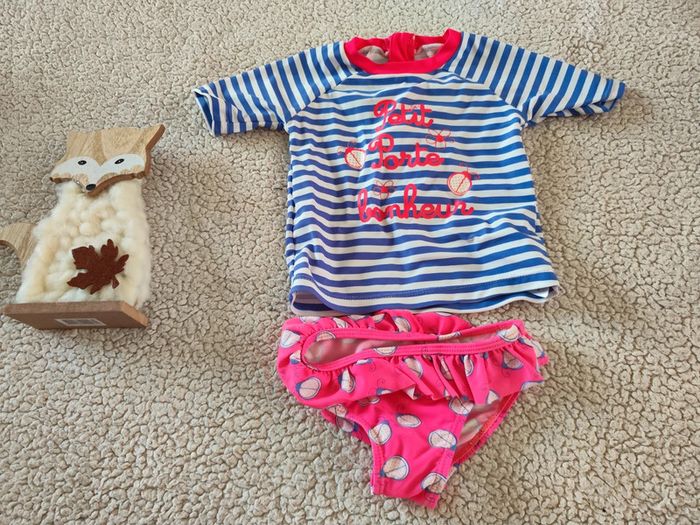 Maillot de bain tee shirt + culotte anti uv