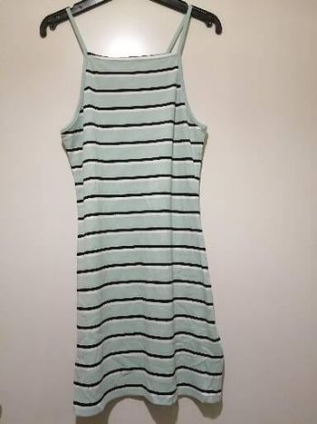 Robe d'été à rayures Kiabi vert menthe. Taille M.