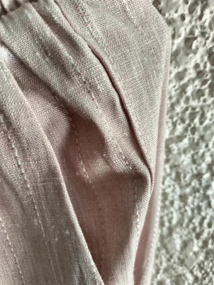Pantalon beige rose tissé à élastique taille s - photo numéro 3