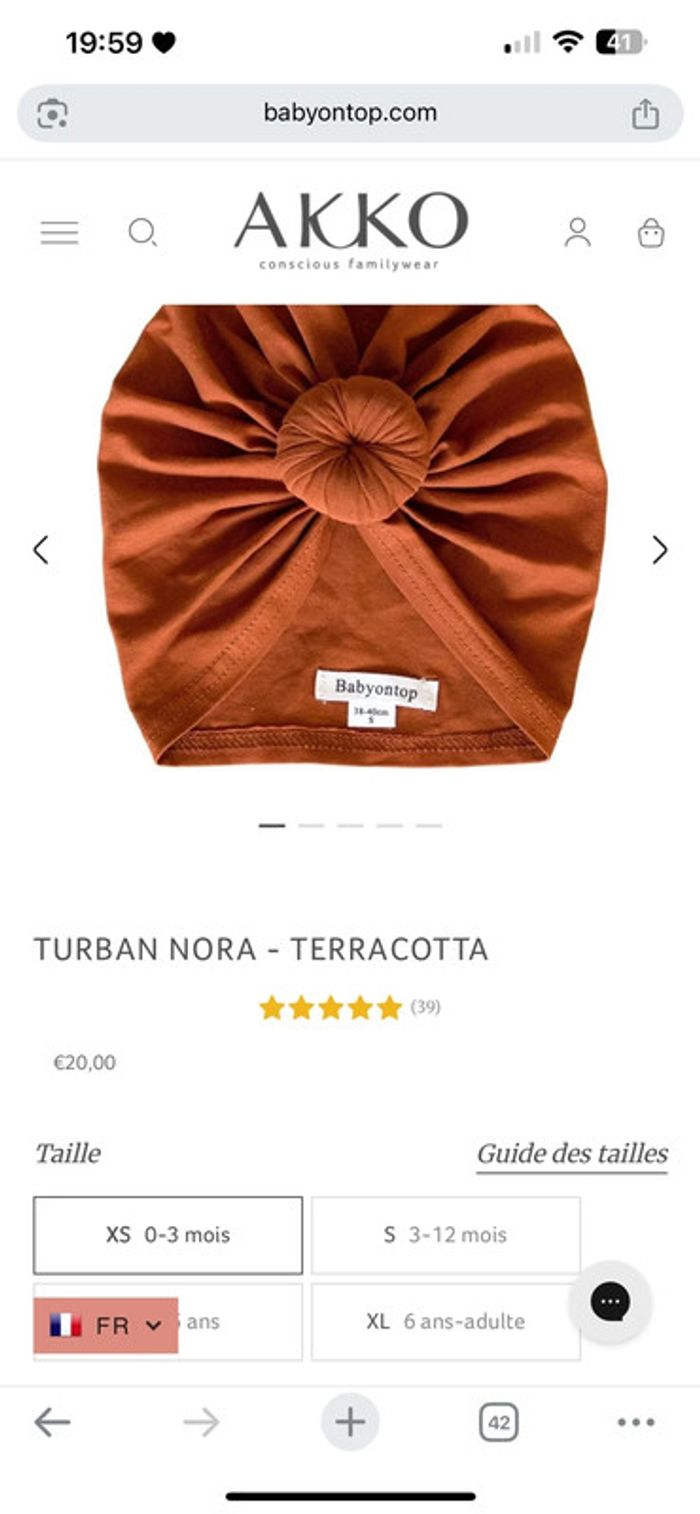 Turban Nora- Terracotta Babyontop - photo numéro 3
