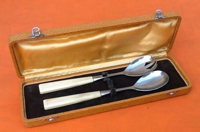 Art Déco Années 1930  Ecrin couverts de service à salade - photo numéro 10