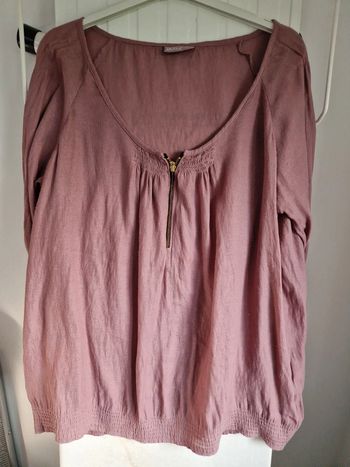 Chemisier femme manches longues Okay vieux rose 40