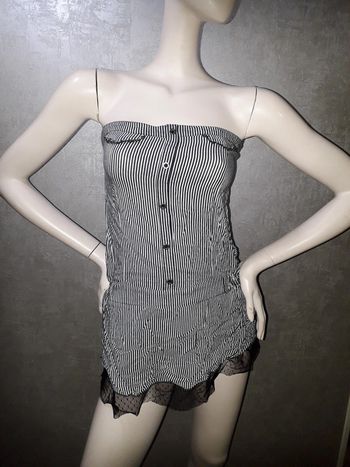 tunique bustier noire rayé blanche taille 36