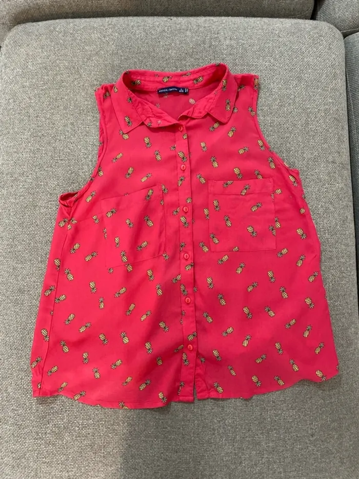 Chemise sans manches rose