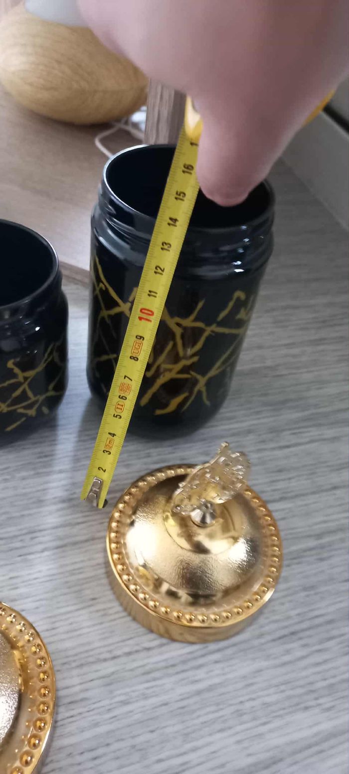 2 pots à épices ou autres  noir et dore - photo numéro 4