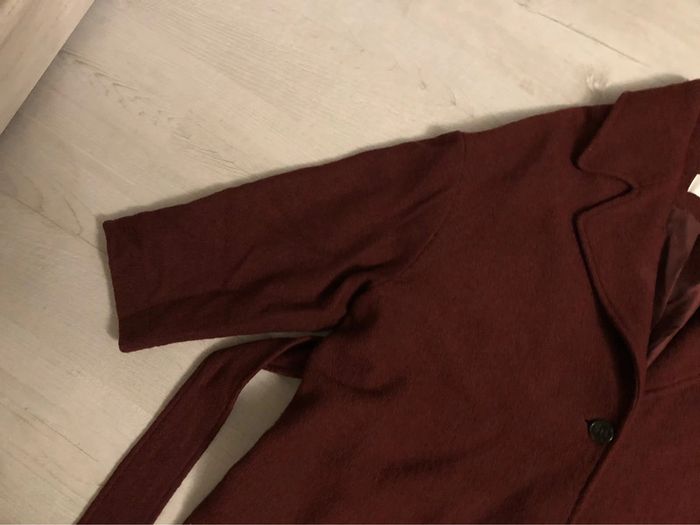 AN53- Manteau long épais bordeaux T44++  NEUF - photo numéro 6