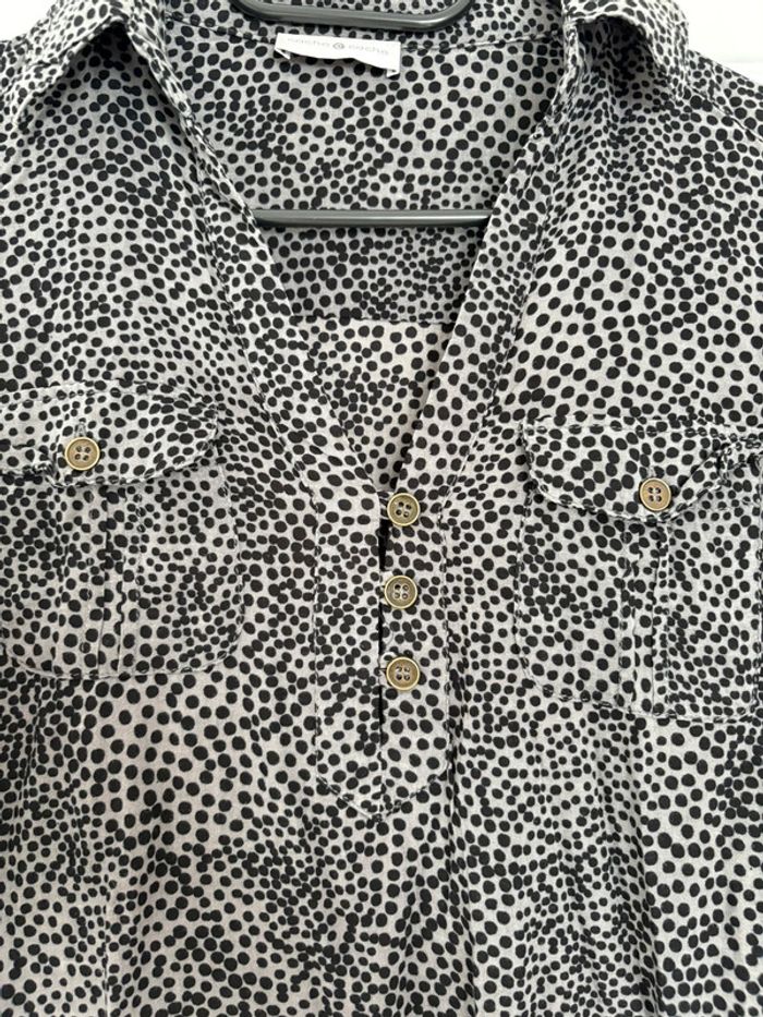 Chemise manches longues à motifs originaux - Noir et gris - Taille S - photo numéro 4