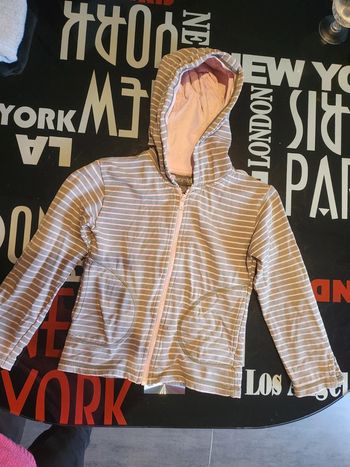 Gilet sweat léger rose et gris