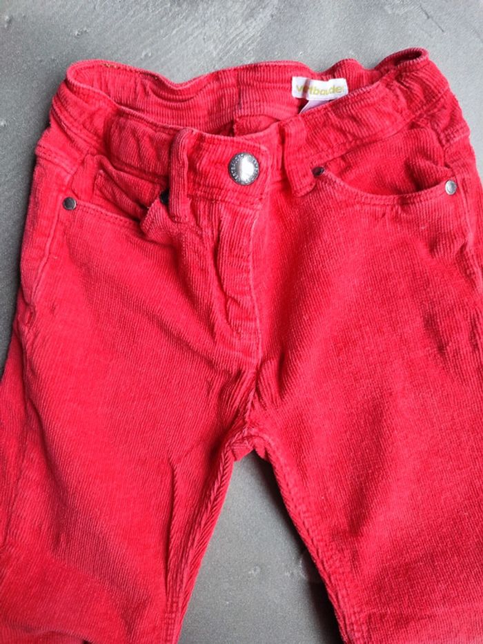 Pantalon velours rouge 4 ans Vertbaudet - photo numéro 2