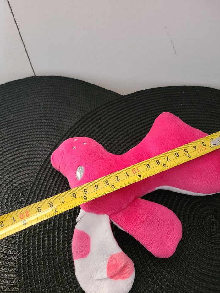 Doudou chien rose blanc pois SUCRE D'ORGE - photo numéro 3