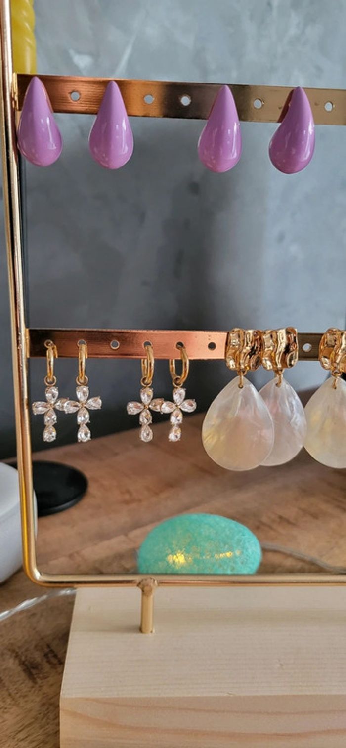 Boucles d'oreilles acier inoxydable neuves