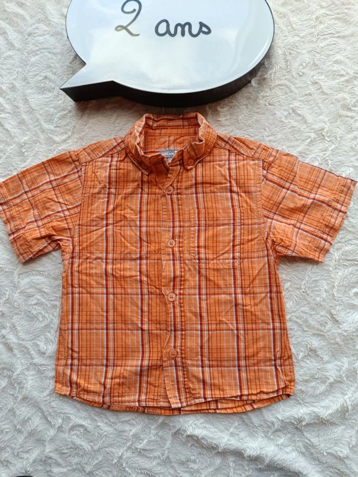 Chemise manches courtes à carreaux Garçon 2 ans Best way 100% coton - photo numéro 2