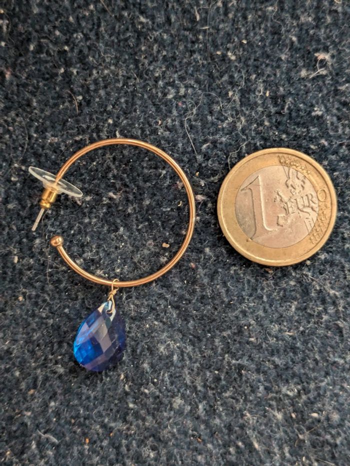 Créoles avec une perle bleue - photo numéro 2