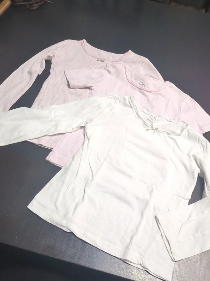 2 maillots corps manches longues courtes 4 - 5 ans tex