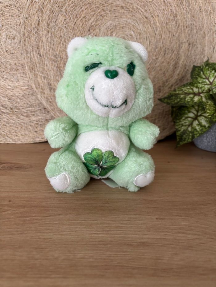 Vintage peluche bisounours vert grosveinard trèfle care bears - photo numéro 2