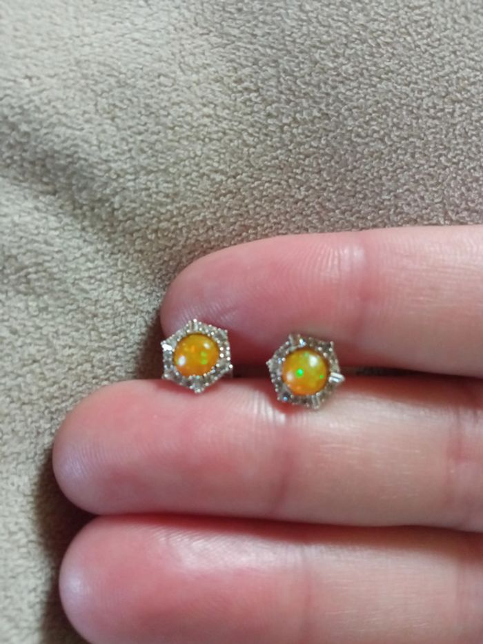 Boucle d'oreille "orangé" - photo numéro 6