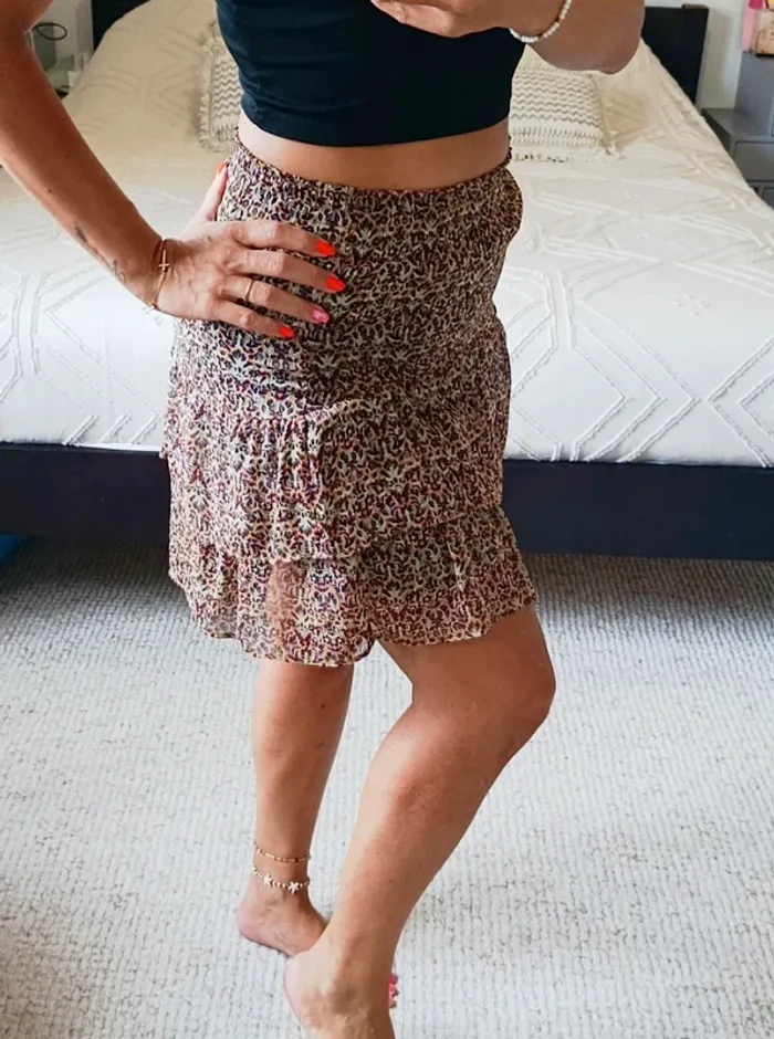 Mini jupe à volants Bonobo 34 taille élastique légère fluide