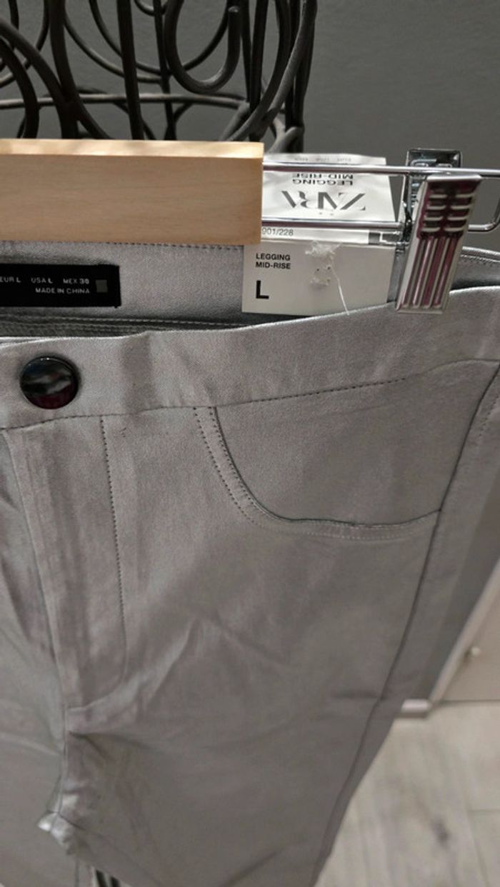 Leggings Argenté Zara - photo numéro 4