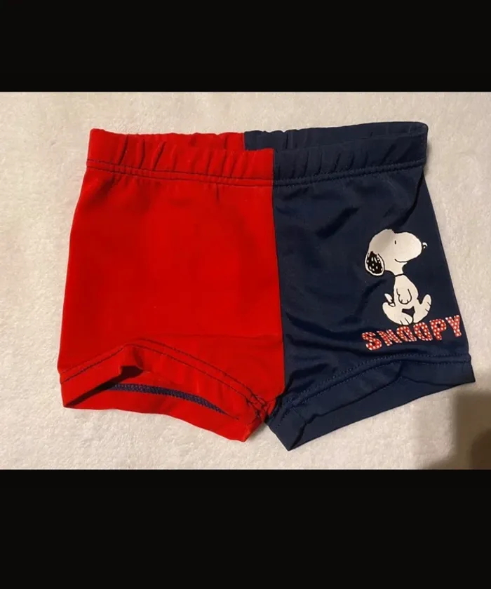 Short/maillot de bain bleu/rouge 3-6 mois Peanuts
